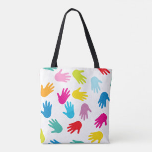 Bolso De Tela Manos coloridas