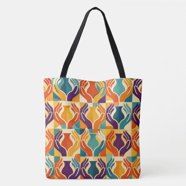 Bolso De Tela Manos Cuidadoras (Reverso)