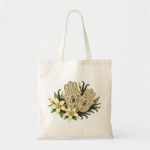 Manos de Hamsa con Flores de Vainilla y Ojo Malo