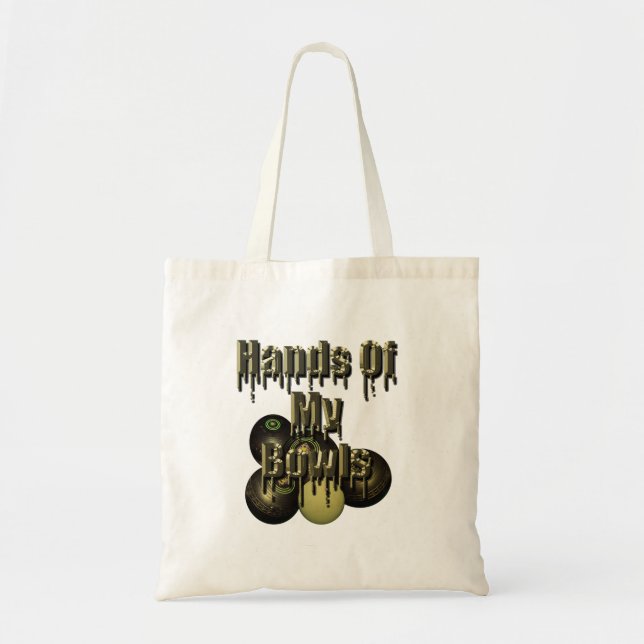 Bolso De Tela Manos De Mis Bolas De Césped, (Frente)