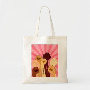 Bolso De Tela Manos femeninas con puño levantado