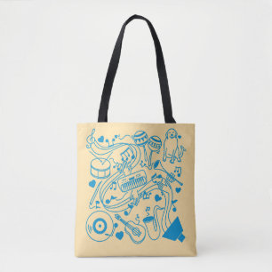 Bolso De Tela Manos musicales - Diseño ASL