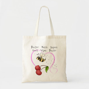 Bolso De Tela Manosee las fuentes del bebé del corazón del ros