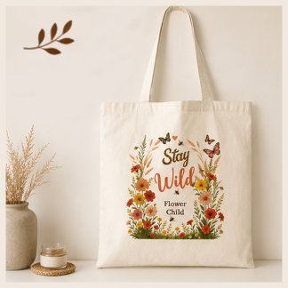 Bolso De Tela Mantén Flor Silvestre Niño Boho Floral Lona