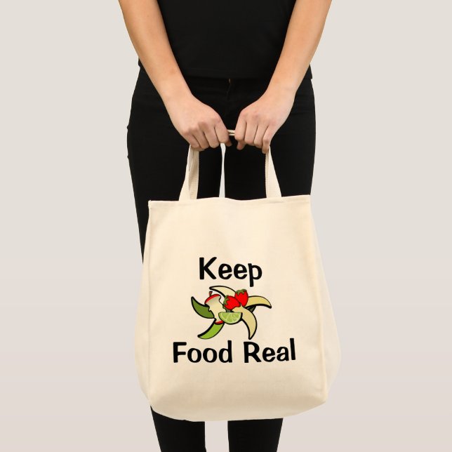 Bolso De Tela Mantén la Comida Real (Anverso (producto))