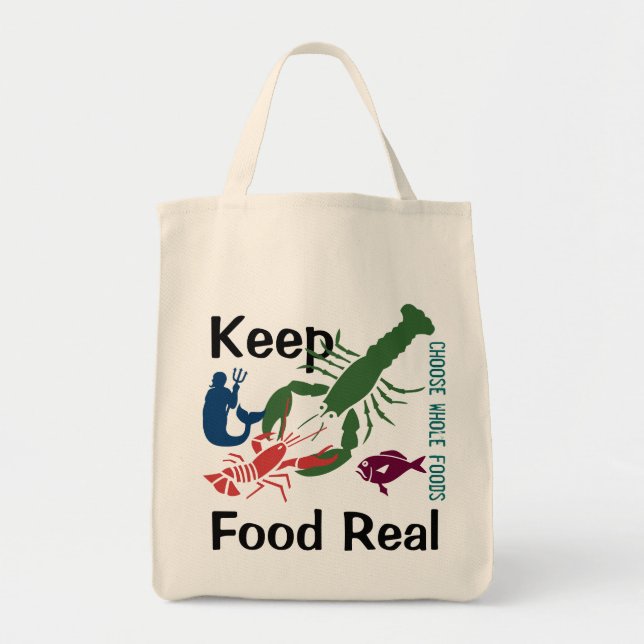 Bolso De Tela Mantén la Comida Real (Frente)