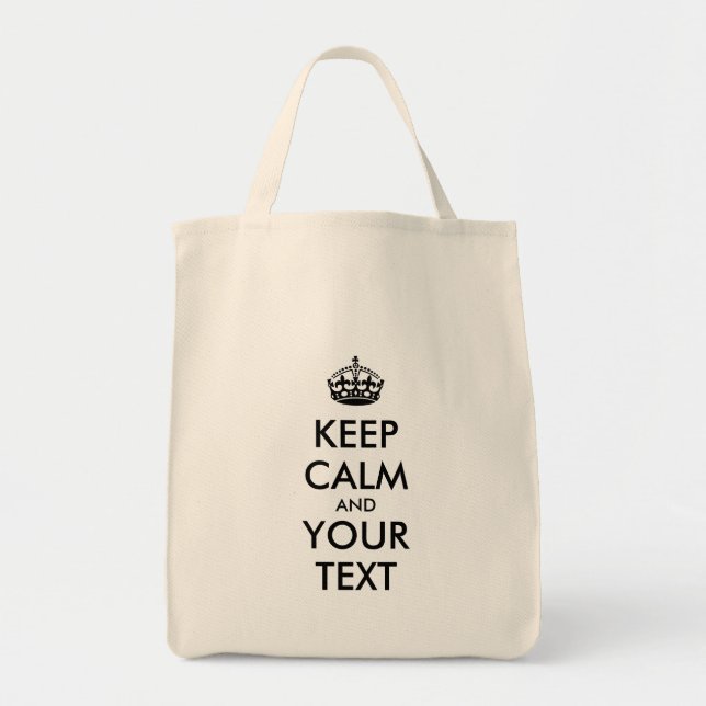BOLSO DE TELA MANTENER CALMA Y EL TEXTO (Frente)