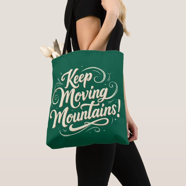 Bolso De Tela Mantener el diseño motivacional de las montañas (Detalle)