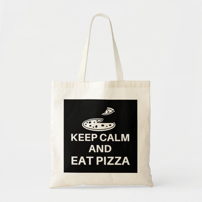 Bolso De Tela Mantener La Calle Y Comer Pizza (Frente)