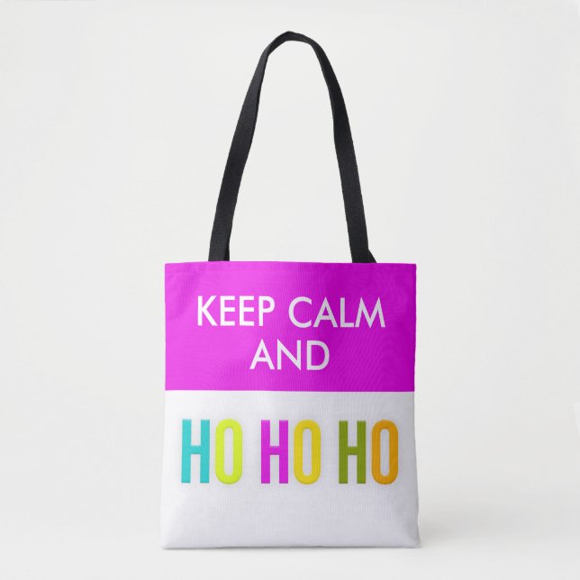 Bolso De Tela Mantener La Calle Y Los Navidades De HO HO HO Toca (Anverso)