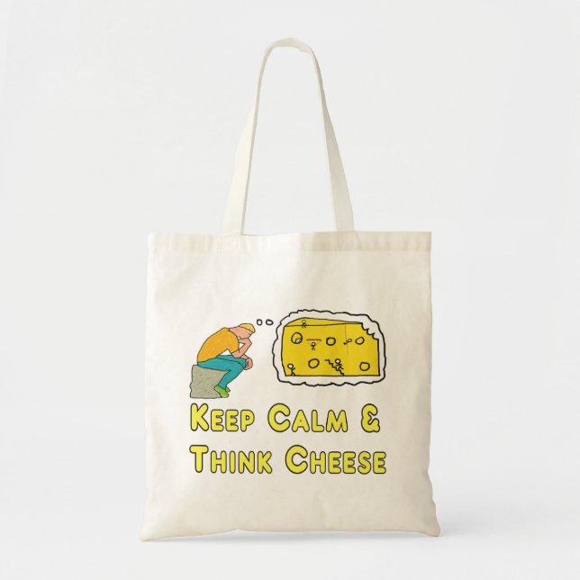 Bolso De Tela Mantener la calma en el bollo de queso (Frente)