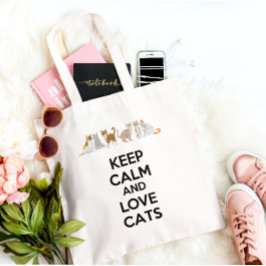 Bolso De Tela Mantener la calma y amar a los gatos