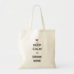 Bolso De Tela Mantener la calma y beber vino