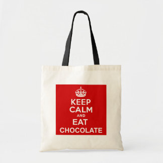 Bolso De Tela Mantener la calma y comer chocolate