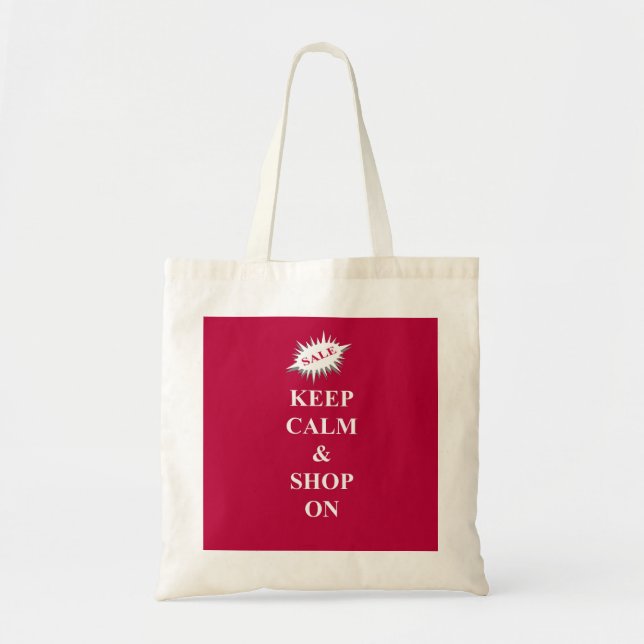 Bolso De Tela mantener la calma y comprar (Frente)