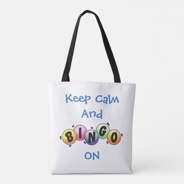 Bolso De Tela Mantener la calma y el bingo activado *Personaliza (Reverso)