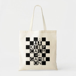 Bolso De Tela MANTENER LA CALMA Y EL JUEGO CONTINUADO - Ajedrez