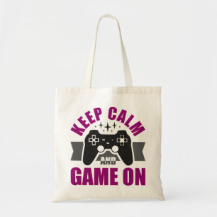 Bolso De Tela Mantener la calma y jugar al juego