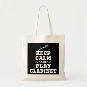 Bolso De Tela Mantener La Calma Y Jugar Clarinet Shirny Gracioso