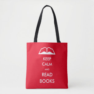 Bolso De Tela Mantener la calma y leer libros