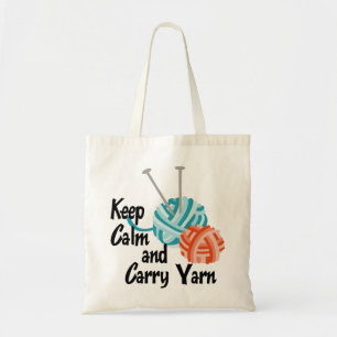 Bolso De Tela Mantener la calma y llevar yarn