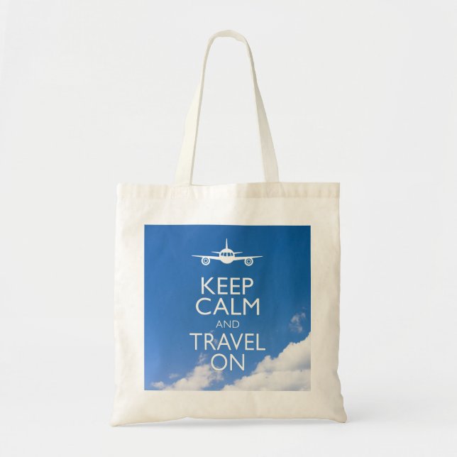 BOLSO DE TELA MANTENER LA CALMA Y VIAJAR (Frente)