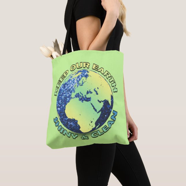 Bolso De Tela Mantener nuestra Tierra brillante y limpia Día de  (Detalle)