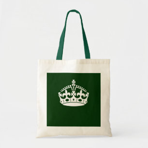 Bolso De Tela Mantener tranquilo icono de la corona en el verde 