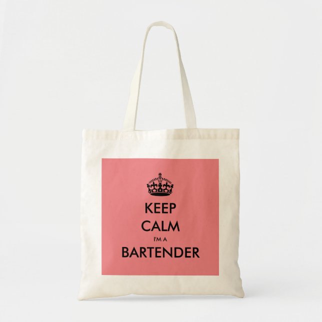 BOLSO DE TELA MANTENGA CALMA, SOY BARTENDER (Frente)