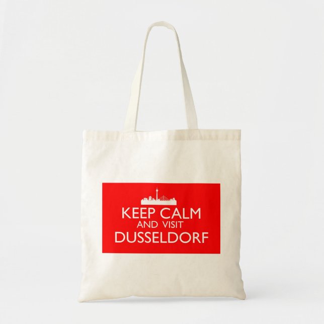 Bolso De Tela Mantenga la calma y visite Dusseldorf (Frente)