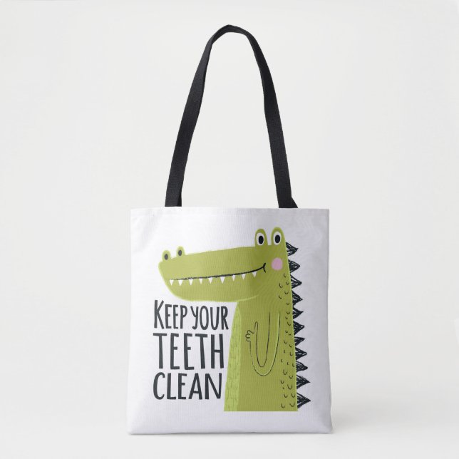 Bolso De Tela Mantenga sus dientes limpios (Anverso)