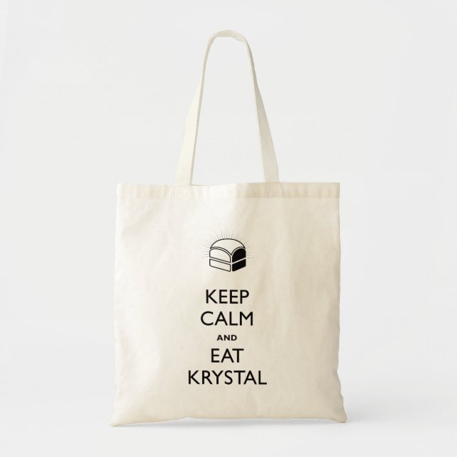 Bolso De Tela Mantenga tranquilo y coma a Krystal (Frente)