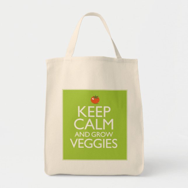 Bolso De Tela Mantenga tranquilo y produzca los Veggies (Frente)