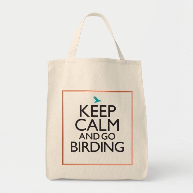 Bolso De Tela Mantenga tranquilo y vaya Birding (Frente)
