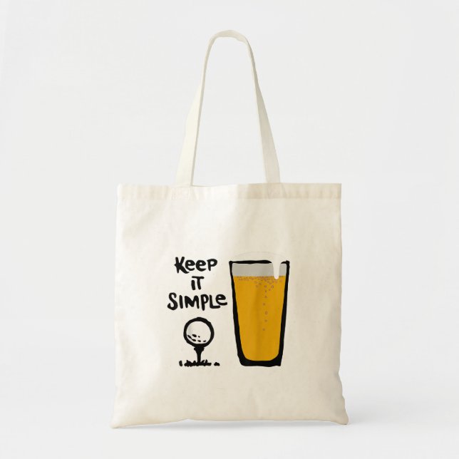Bolso De Tela Manténgalo Simplemente Gracioso Cerveza Golf (Frente)
