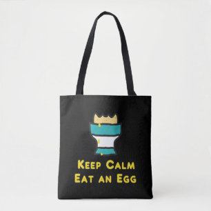 Bolso De Tela Mantengan La Calma Comiendo Un Huevo