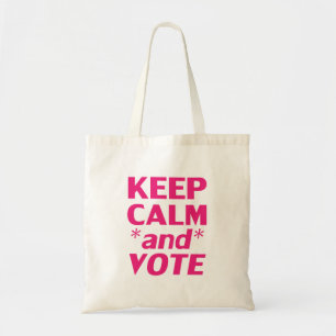 Bolso De Tela Mantengan la calma y voten por la tipografía rosa