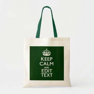 Bolso De Tela Manténgase tranquilo y tenga su texto en verde