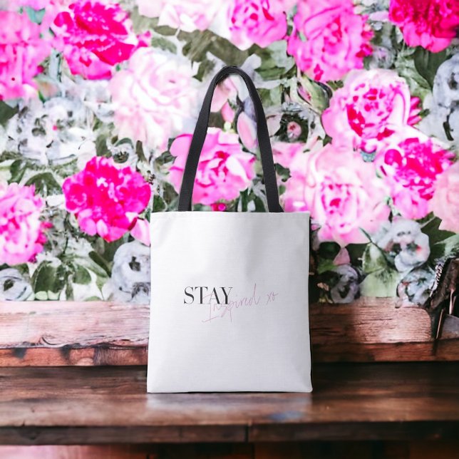 Bolso De Tela Mantente inspirado mensaje Inspirador positivo (Subido por el creador)