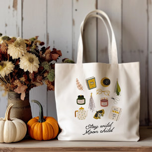 Bolso De Tela Mantente salvaje con el niño de la luna