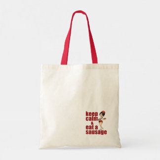 Bolso De Tela Mantente tranquilo y come una salchicha