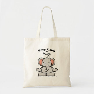 Bolso De Tela Mantente tranquilo y elefante de yoga