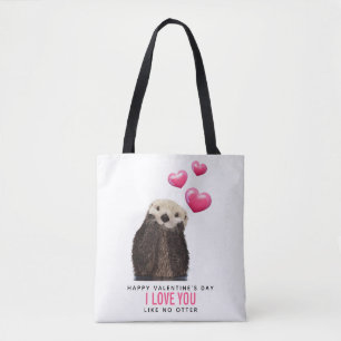 Bolso De Tela Mantequilla con El día de San Valentín de corazón