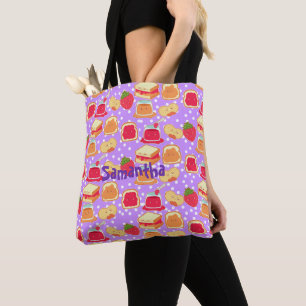 Bolso De Tela Mantequilla de cacahuete y gelatina de fresa