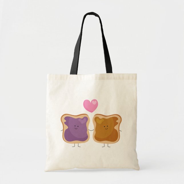 Bolso De Tela Mantequilla de cacahuete y Jelly Love Tote Bag (Frente)