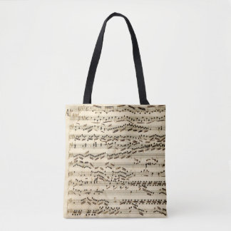 Bolso De Tela Manuscrito de la música clásica con las firmas de