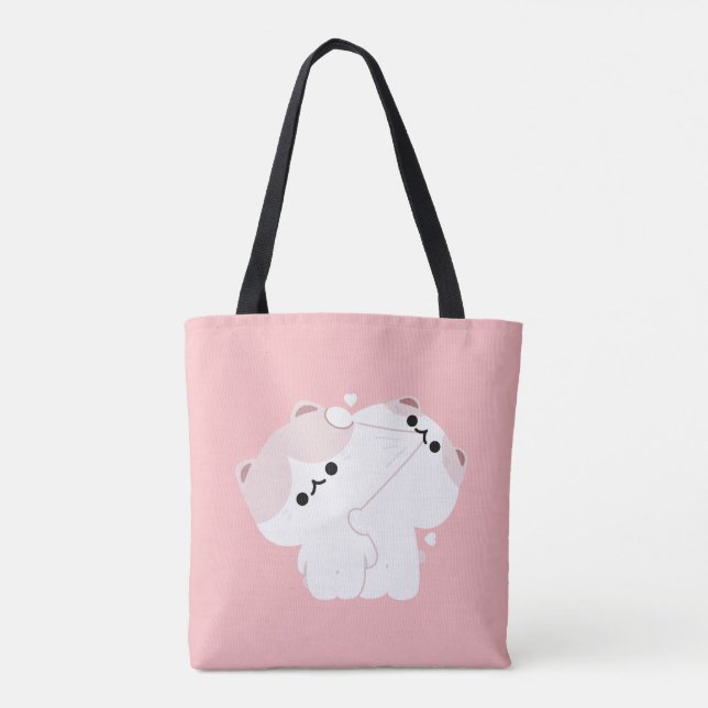 Bolso De Tela Manx Cat Couple (Reverso)