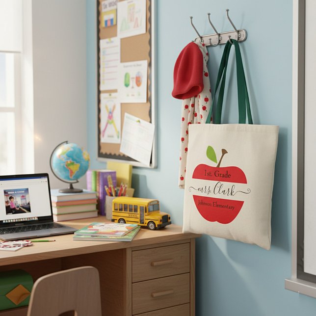 Bolso De Tela manzana de maestro personalizada (Subido por el creador)