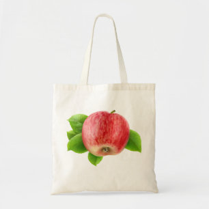 Bolso De Tela manzana roja con hojas