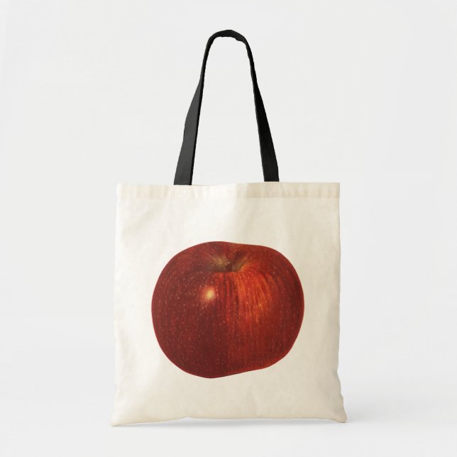 Bolso De Tela Manzana Roja Deliciosa Orgánica Fruta Comida Vinta (Frente)